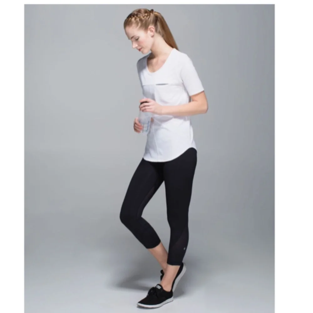 LULULEMON Run Inspire Crop II Block-It Pocket Black Size 2